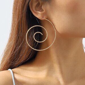 Gold Oversized Espiral Earrings